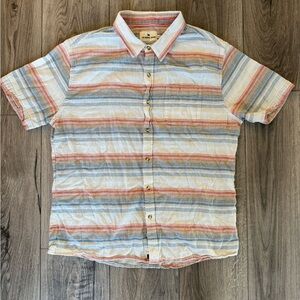 The Normal Brand Linen Blend Striped Button Down Shirt XL